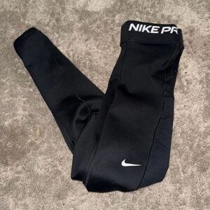 Nike Pro Black Leggings with White Logo